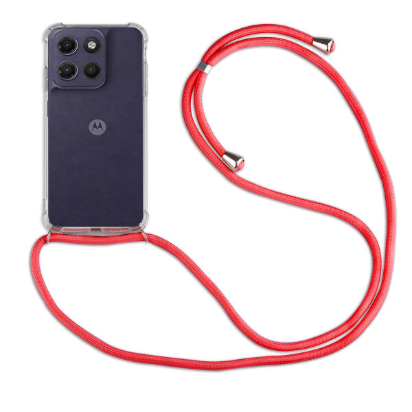 Handykette für Motorola Moto G17 Hülle mit Band Case Kordel in Rot