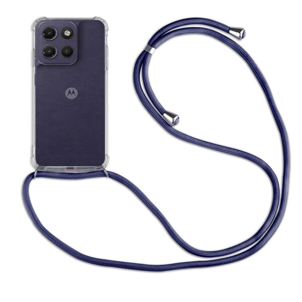 Handykette für Motorola Moto G17 Hülle mit Band Case Kordel in Blau