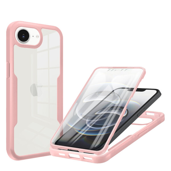 360° Grad Hülle für Apple iPhone 17E vollschutz Integriertem Displayschutz Rosa