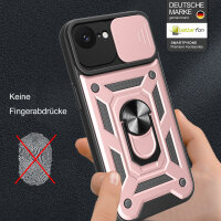 Panzer Hülle für iPhone 17E Handyhülle mit Kameraschutz Ringhalter Rosegold