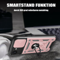 Panzer Hülle für iPhone 17E Handyhülle mit Kameraschutz Ringhalter Rosegold