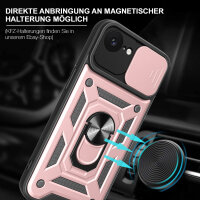 Panzer Hülle für iPhone 17E Handyhülle mit Kameraschutz Ringhalter Rosegold