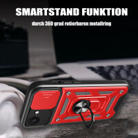 Panzer Hülle für iPhone 17E Handyhülle mit Kameraschutz Ringhalter Rot