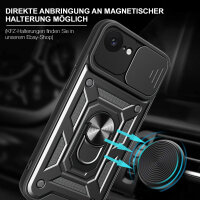 Panzer Hülle für iPhone 17E Handyhülle mit Kameraschutz Ringhalter Schwarz