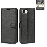 Apple iPhone 17E Handy Tasche Flip Cover Case Buch Klapp Schutz Hülle Etui Bumper in Schwarz