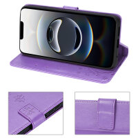 Hülle für iPhone 17E Handy Tasche Handyhülle Schutzhülle Klapphülle Blume Lila