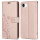 Hülle für iPhone 17E Handy Tasche Handyhülle Schutzhülle Klapphülle Blume Rosegold