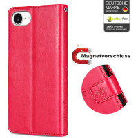 Hülle für iPhone 17E Handy Tasche Handyhülle Schutzhülle Klapphülle Blume Rot