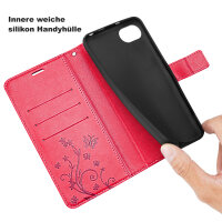 Hülle für iPhone 17E Handy Tasche Handyhülle Schutzhülle Klapphülle Blume Rot