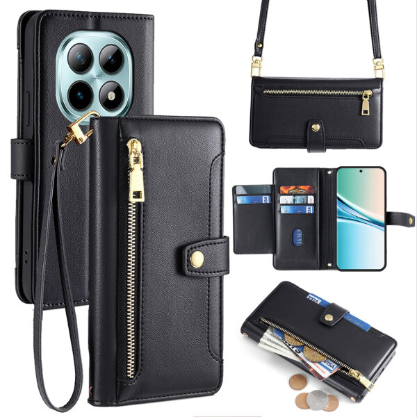 Handykette PU Leder für Xiaomi Redmi Note 15 4G / 5G Schwarz