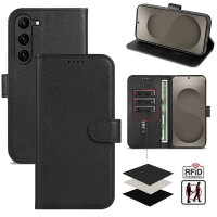 Hülle für Samsung Galaxy S26+ Wallet Case Kartenfächern & Standfunktion in PU Leder Schwarz
