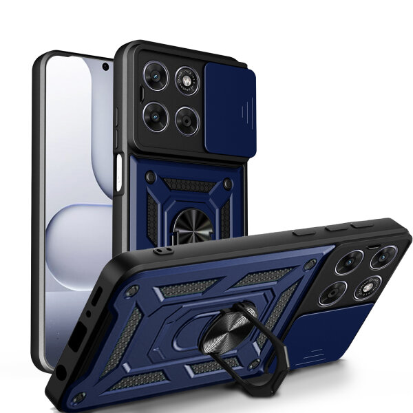 Outdoor Panzer Hülle für Motorola Moto G67 Blau