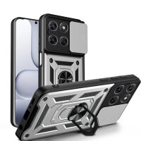 Outdoor Panzer Hülle für Motorola Moto G67 Silber