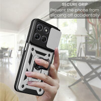 Outdoor Panzer Hülle für Motorola Moto G67 Silber