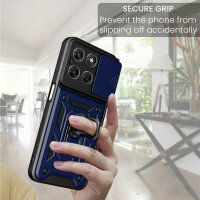 Outdoor Panzer Hülle für Motorola Moto G77 Blau
