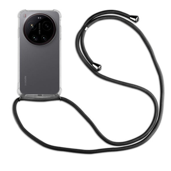 Handykett für Xiaomi 17 Ultra Hülle mit Kordel Handyhülle mit Band in Schwarz