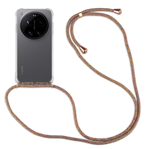 Handykett für Xiaomi 17 Ultra Hülle mit Kordel Handyhülle mit Band in Rainbow
