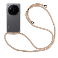 Handykett für Xiaomi 17 Ultra Hülle mit Kordel Handyhülle mit Band in Beige / Braun