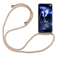 Handykett für Xiaomi 17 Ultra Hülle mit Kordel Handyhülle mit Band in Beige / Braun