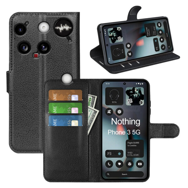 Wallet Case für Nothing Phone 3 Schwarz