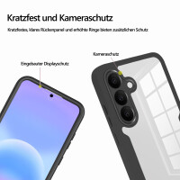 360° Hülle für Samsung A57, 360 Grad Handyhülle mit Integriertem Displayschutz Schwarz