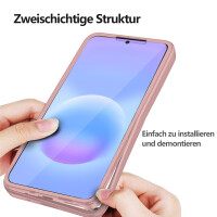 360° Hülle für Samsung A57, 360 Grad Handyhülle mit Integriertem Displayschutz Rosa