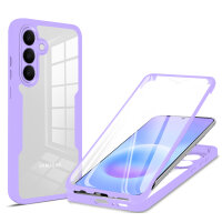 360° Hülle für Samsung A57, 360 Grad Handyhülle mit Integriertem Displayschutz Lila