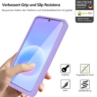 360° Hülle für Samsung A57, 360 Grad Handyhülle mit Integriertem Displayschutz Lila