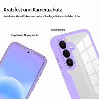 360° Hülle für Samsung A57, 360 Grad Handyhülle mit Integriertem Displayschutz Lila
