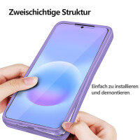 360° Hülle für Samsung A57, 360 Grad Handyhülle mit Integriertem Displayschutz Lila