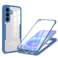 360° Hülle für Samsung A57, 360 Grad Handyhülle mit Integriertem Displayschutz Blau