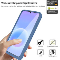 360° Hülle für Samsung A57, 360 Grad Handyhülle mit Integriertem Displayschutz Blau