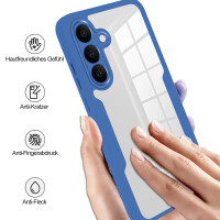 360° Hülle für Samsung A57, 360 Grad Handyhülle mit Integriertem Displayschutz Blau