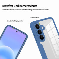360° Hülle für Samsung A57, 360 Grad Handyhülle mit Integriertem Displayschutz Blau