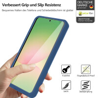 360° Hülle für Samsung A37, 360 Grad Handyhülle mit Integriertem Displayschutz Blau