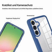 360° Hülle für Samsung A37, 360 Grad Handyhülle mit Integriertem Displayschutz Blau