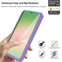 360° Hülle für Samsung A37, 360 Grad Handyhülle mit Integriertem Displayschutz Lila