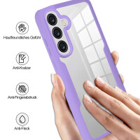 360° Hülle für Samsung A37, 360 Grad Handyhülle mit Integriertem Displayschutz Lila