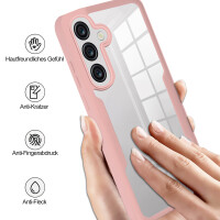 360° Hülle für Samsung A37, 360 Grad Handyhülle mit Integriertem Displayschutz Rosa