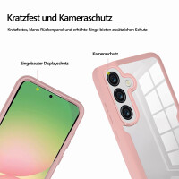 360° Hülle für Samsung A37, 360 Grad Handyhülle mit Integriertem Displayschutz Rosa