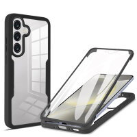 360° Hülle für Samsung A37, 360 Grad Handyhülle mit Integriertem Displayschutz Schwarz