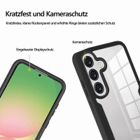 360° Hülle für Samsung A37, 360 Grad Handyhülle mit Integriertem Displayschutz Schwarz