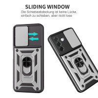 Outdoor Panzer Hülle für Samsung Galaxy A57 mit Kameraschutz Ringhalter Bumper Galaxy A57 Silber