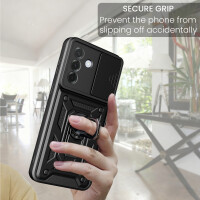 Outdoor Panzer Hülle für Samsung Galaxy A57 mit Kameraschutz Ringhalter Bumper Galaxy A57 Schwarz
