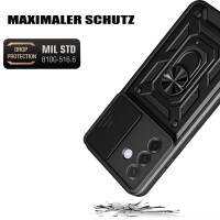 Outdoor Panzer Hülle für Samsung Galaxy A57 mit Kameraschutz Ringhalter Bumper Galaxy A57 Schwarz