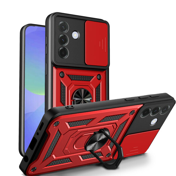 Outdoor Panzer Hülle für Samsung Galaxy A57 mit Kameraschutz Ringhalter Bumper Galaxy A57 Rot