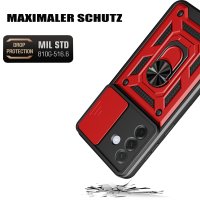 Outdoor Panzer Hülle für Samsung Galaxy A57 mit Kameraschutz Ringhalter Bumper Galaxy A57 Rot