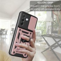 Outdoor Panzer Hülle für Samsung Galaxy A57 mit Kameraschutz Ringhalter Bumper Galaxy A57 Rosegold