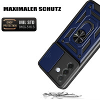 Outdoor Panzer Hülle für Samsung Galaxy A57 mit Kameraschutz Ringhalter Bumper Galaxy A57 Blau