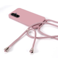 Handykette für Samsung Galaxy A57 Hanyhülle mit Band Hülle mit Kodel Smartphone Halskette Rosa